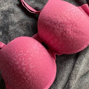 Pink where everywhere push up hot pink cheetah print size 38D